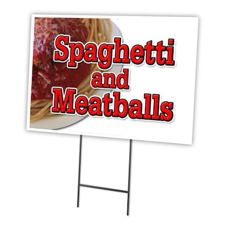 Signmission Spaghetti & Meatballs Yard & Stake outdoor plastic coroplast window, C-2436 Spaghetti & Meatballs C-2436 Spaghetti And Meatballs